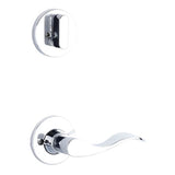 Yale Expressions - Yale Owen Single Cylinder Interior Trim Pack with Brunswick Lever Left Handed, Polished Chrome - Polished Chrome