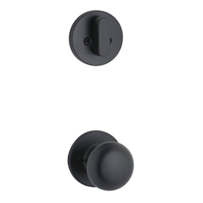 Yale Expressions - Yale Owen Single Cylinder Interior Trim Pack with Walker Knob, Flat Black - Flat Black