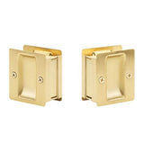 Yale Expressions - Yale Square Passage Pocket Door Pull, Satin Brass - Satin Brass