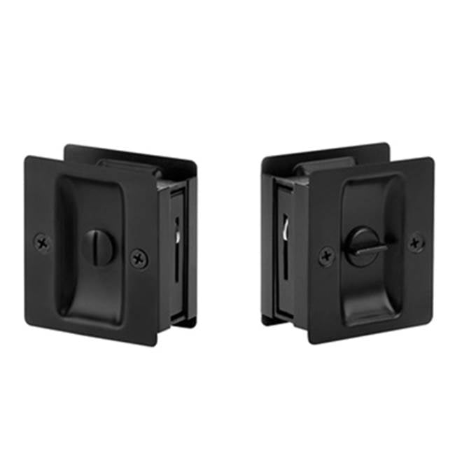 Yale Expressions - Yale Square Privacy Pocket Door Lock, Flat Black - Flat Black