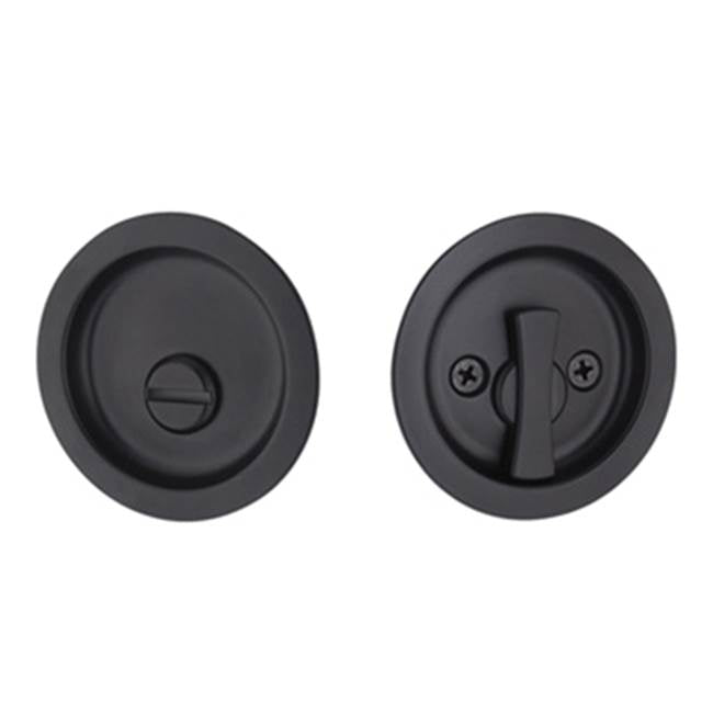 Yale Expressions - Yale Round Privacy Tubular Pocket Door Lock, Flat Black - Flat Black