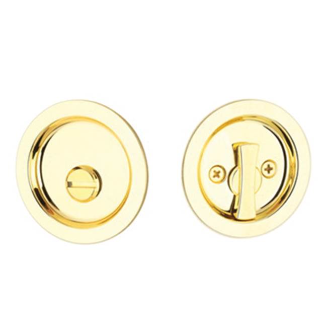 Yale Expressions - Yale Round Privacy Tubular Pocket Door Lock, Polished Brass - Polished Brass