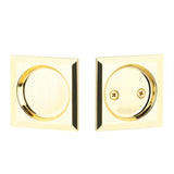 Yale Expressions - Yale Square Passage Tubular Pocket Door Pull, Polished Brass - Polished Brass