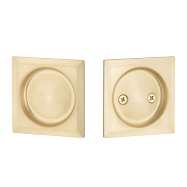 Yale Expressions - Yale Square Passage Tubular Pocket Door Pull, Satin Brass - Satin Brass