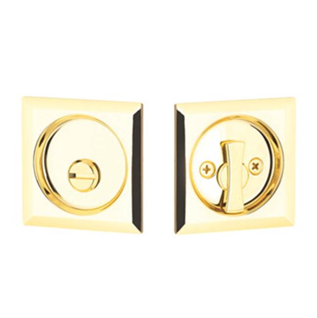 Yale Expressions - Yale Square Privacy Tubular Pocket Door Lock, Polished Brass - Polished Brass
