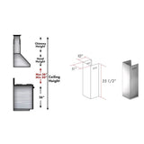 1-36'' Chimney Extension for 9 ft. to 10 ft. Ceilings (1PCEXT-ALP70WL)