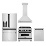 Z-Line - 36'' Autograph Edition Kitchen Package with Stainless Steel Dual Fuel Range, Range Hood, Dishwasher and Refrigeration with Matte Black Accents - Matte Black