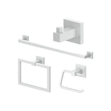 Z-Line - Bliss Bathroom Accessories Package with Towel Rail, Hook, Ring and Toilet Paper Holder in Chrome - Chrome