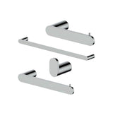 Z-Line - Crystal Bay Bathroom Accessories Package with Towel Rail, Hook, Ring and Toilet Paper Holder in Chrome - Chrome