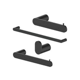 Z-Line - Crystal Bay Bathroom Accessories Package with Towel Rail, Hook, Ring and Toilet Paper Holder in Matte Black - Matte Black