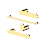 Z-Line - Crystal Bay Bathroom Accessories Package with Towel Rail, Hook, Ring and Toilet Paper Holder in Polished Gold - Polished Gold