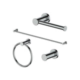 Z-Line - Emerald Bay Bathroom Accessories Package with Towel Rail, Hook, Ring and Toilet Paper Holder in Chrome - Chrome