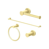 Z-Line - Emerald Bay Bathroom Accessories Package with Towel Rail, Hook, Ring and Toilet Paper Holder in Polished Gold - Polished Gold