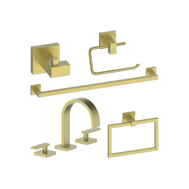 Z-Line - Bliss Bathroom Package with Faucet, Towel Rail, Hook, Ring and Toilet Paper Holder in Champagne Bronze - Champagne Bronze