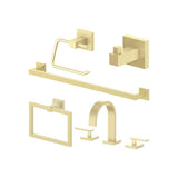 Z-Line - Bliss Bathroom Package with Faucet, Towel Rail, Hook, Ring and Toilet Paper Holder in Polished Gold - Polished Gold