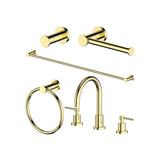 Z-Line - Emerald Bay Bathroom Package with Faucet, Towel Rail, Hook, Ring and Toilet Paper Holder in Polished Gold - Polished Gold