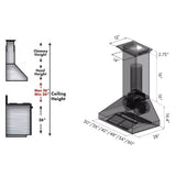 60'' Professional Wall Mount Range Hood in Stainless Steel with Built-in CrownSound Bluetooth Speakers