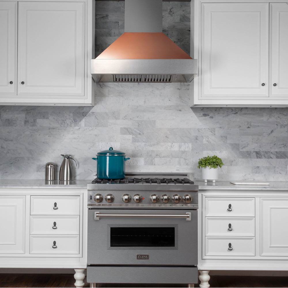 36'' DuraSnow Stainless Steel Range Hood with Copper Shell