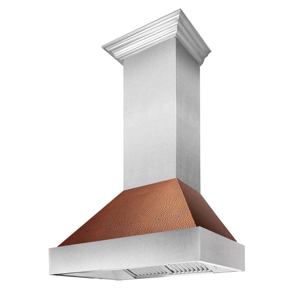 Z-Line - 30'' DuraSnow Stainless Steel Range Hood with Hand-Hammered Copper Shell