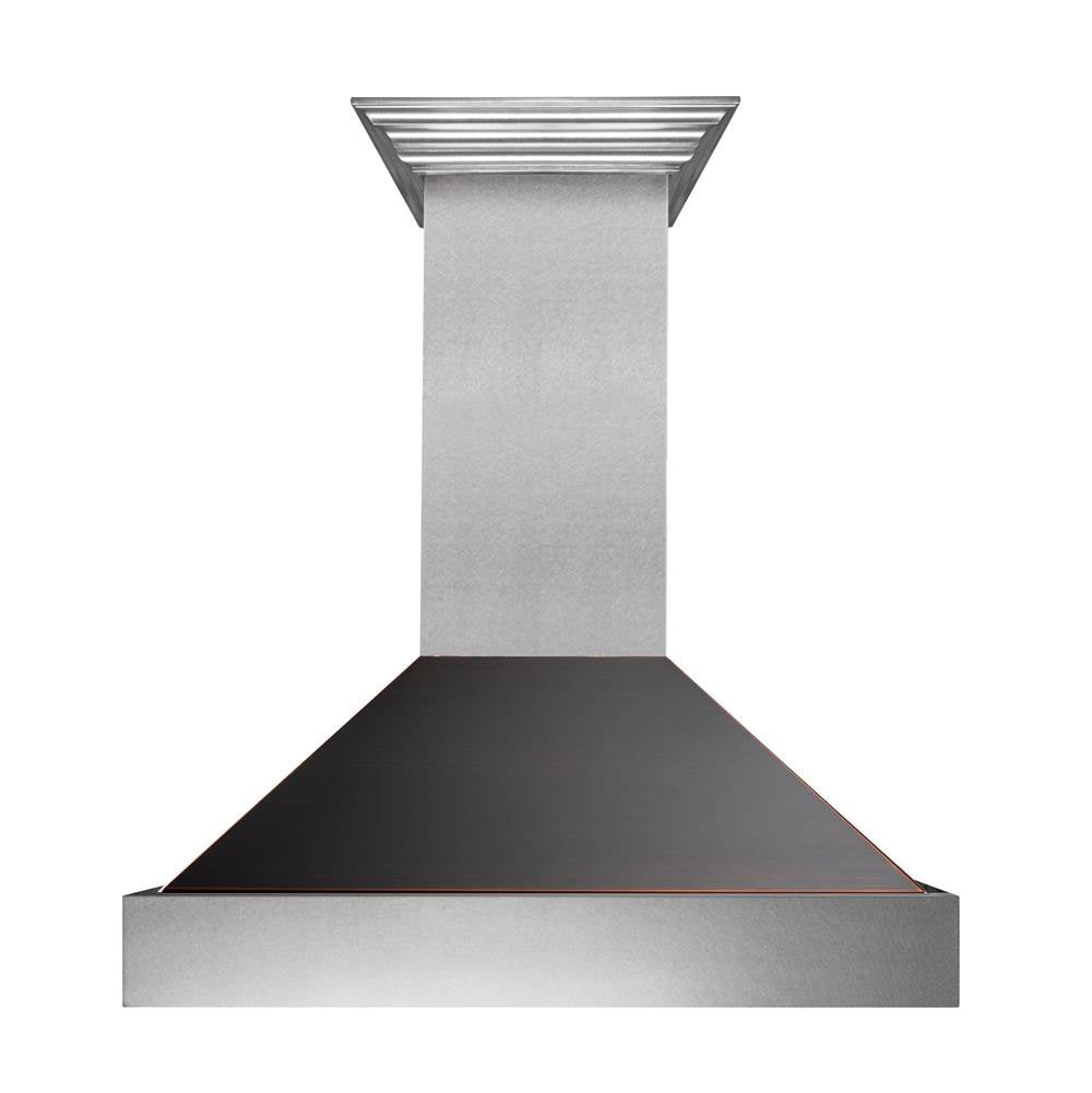 Z-Line - 30'' DuraSnow Stainless Steel Range Hood with Oil Rubbed Bronze Shell