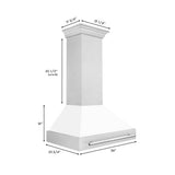 36'' DuraSnow Stainless Steel Range Hood with White Matte Shell (8654SNX-WM36)