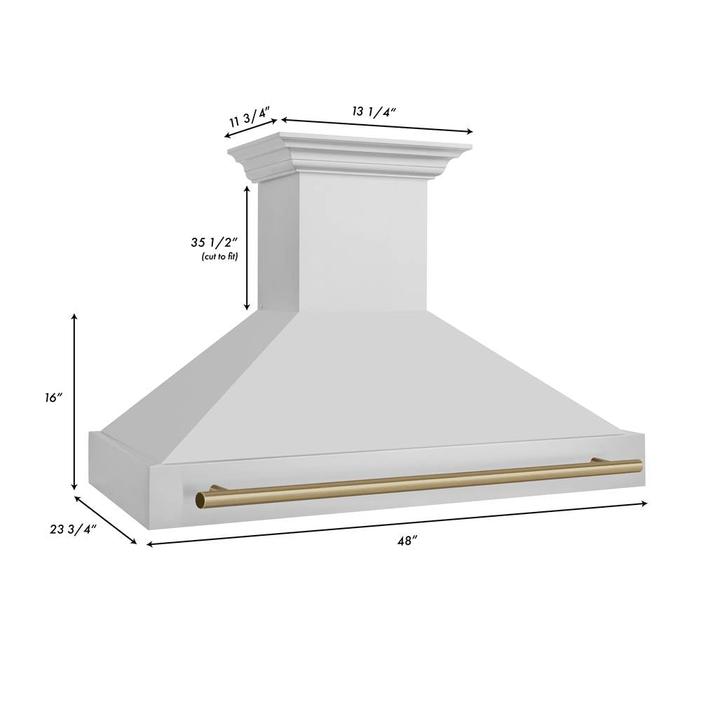 48''  Autograph Edition Stainless Steel Range Hood with Stainless Steel Shell and Champagne Bronze Handle