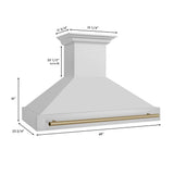 48''  Autograph Edition Stainless Steel Range Hood with Stainless Steel Shell and Champagne Bronze Handle