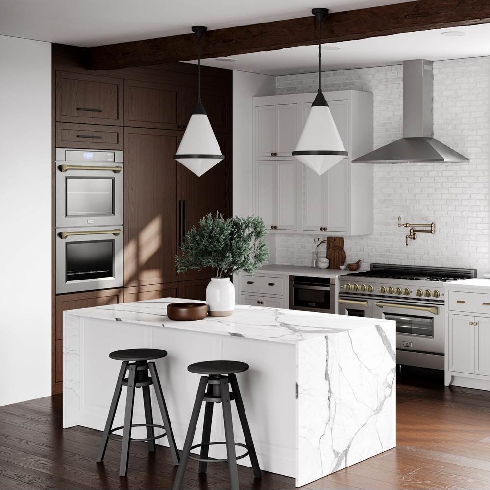30'' Autograph Edition Double Wall Oven with Self Clean and True Conection in Stainless Steel and Champagne Bronze