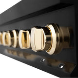Autograph Edition 36'' Porcelain Rangetop with 6 Gas Burners in Black Stainless Steel and Champagne Bronze Accents