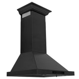 Z-Line - Convertible Vent Wall Mount Range Hood in Black Stainless Steel with Crown Molding (BSKBNCRN)