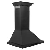 Convertible Vent Wall Mount Range Hood in Black Stainless Steel with Crown Molding (BSKBNCRN)