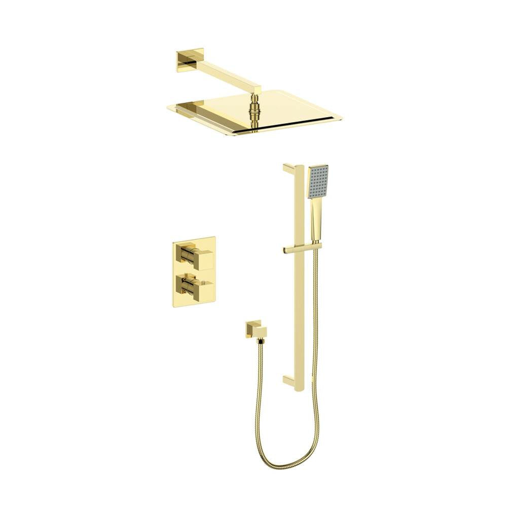 Z-Line - Crystal Bay Thermostatic Shower System in Polished Gold - Polished Gold