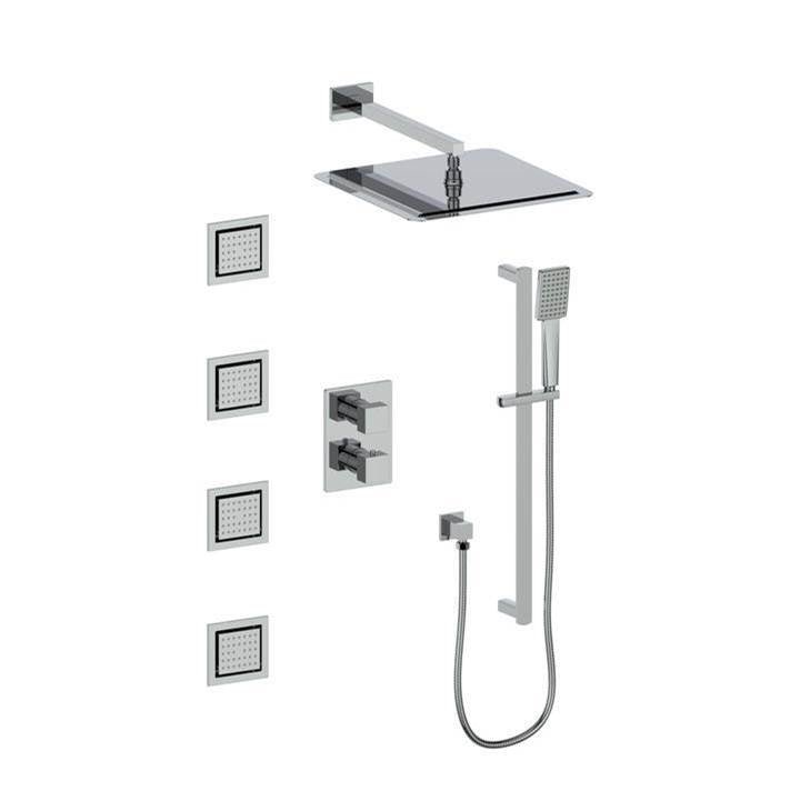 Z-Line - Crystal Bay Thermostatic Shower System in Chrome - Chrome