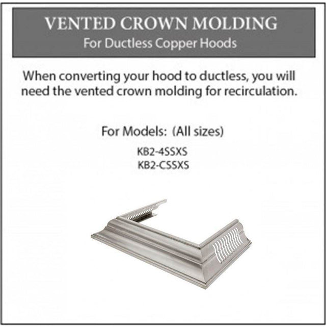 Z-Line - Vented Crown Molding Profile 6 for Wall Mount Range Hood in DuraSnow Stainless Steel