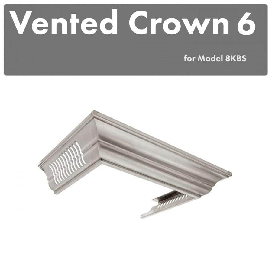 Z-Line - Vented Crown Molding Profile 6 for Wall Mount Range Hood in DuraSnow Stainless Steel
