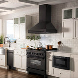 36'' Black Stainless Steel Range Hood with Black Stainless Steel Handle (BS655-36-BS)