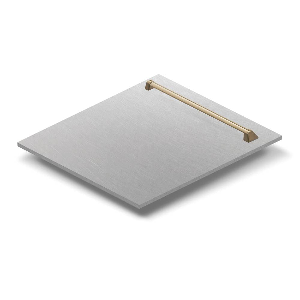 24'' Autograph Edition Monument Dishwasher Panel in Stainless Steel with Champagne Bronze Handle