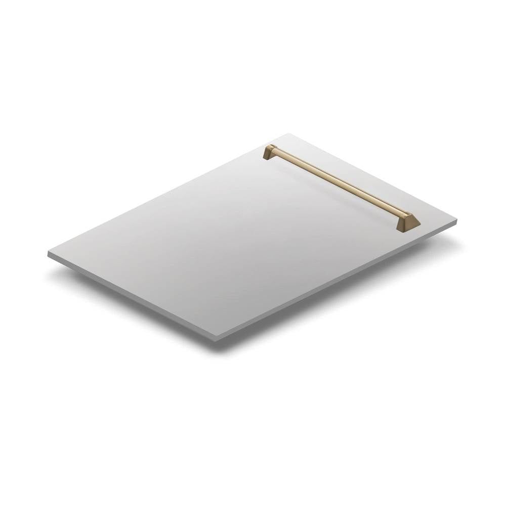 Z-Line - 18'' Autograph Edition Tallac Dishwasher Panel in Stainless Steel with Champagne Bronze Handle - Stainless Steel