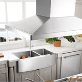 48'' CrownSoundEDucted Vent Island Mount Range Hood in Stainless Steel with Built-in Bluetooth Speakers