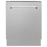Z-Line - 24'' Top Control Tall Tub Dishwasher in DuraSnow with Stainless Steel Tub and 3rd Rack (DWV-SS-244) - DuraSnow Stainless Steel