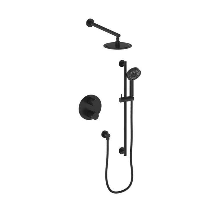 Z-Line - Emerald Bay Thermostatic Shower System in Matte Black - Matte Black