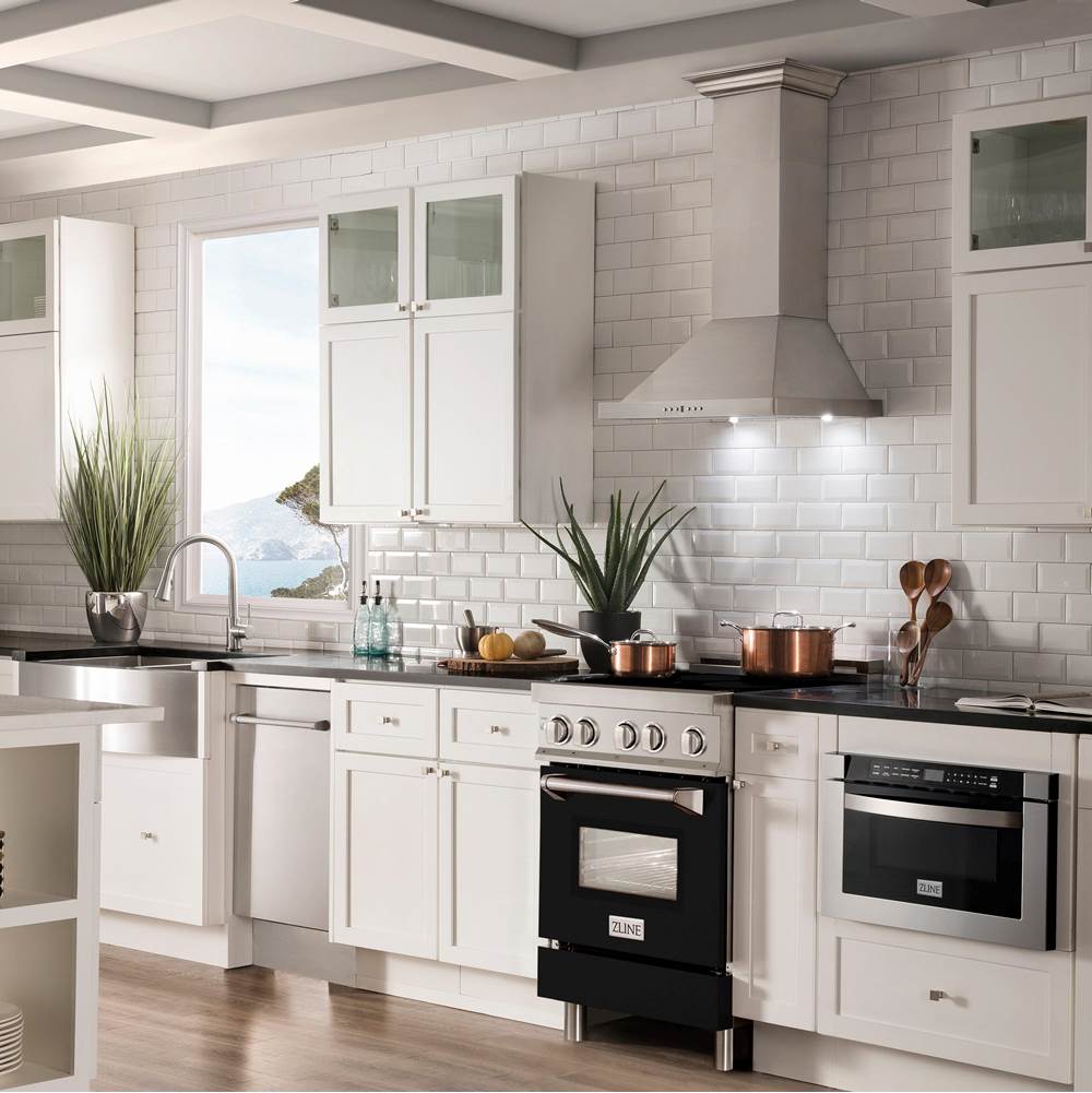 24'' 2.8 cu. ft. Induction Range with a 3 Element Stove and Electric Oven in Black Matte