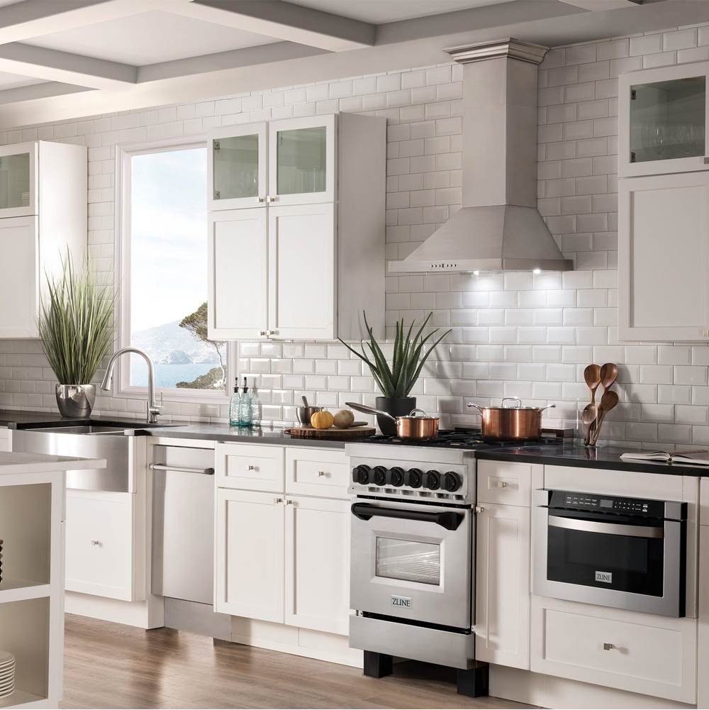 Autograph Edition 24'' 2.8 cu.' Dual Fuel Range with Gas Stove and Electric Oven in Stainless Steel with Champagne Bronze Accents