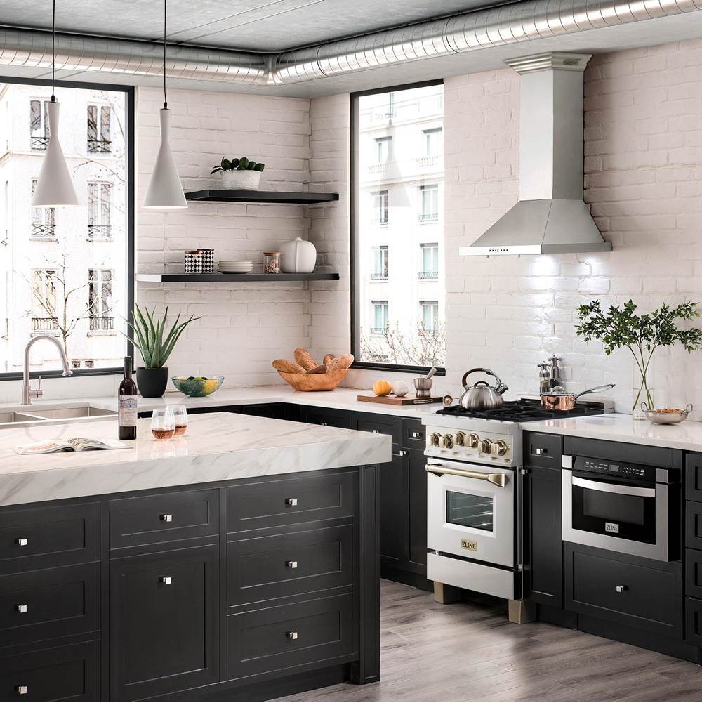 Autograph Edition 24'' 2.8 cu.' Range with Gas Stove and Gas Oven in Stainless Steel with Champagne Bronze Accents