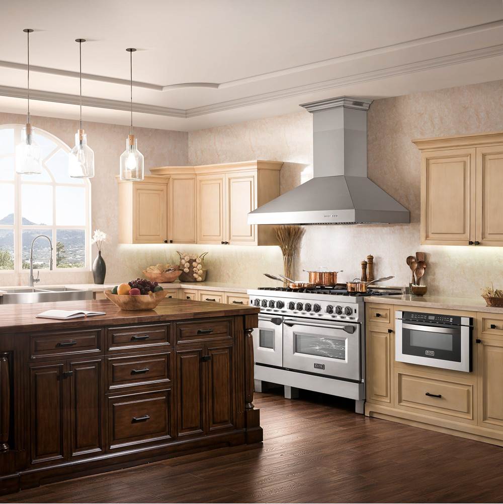Z-Line - 60'' Professional Wall Mount Range Hood in Stainless Steel with Built-in CrownSound Bluetooth Speakers