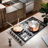 36'' Dropin Cooktop with 6 Gas Brass Burners