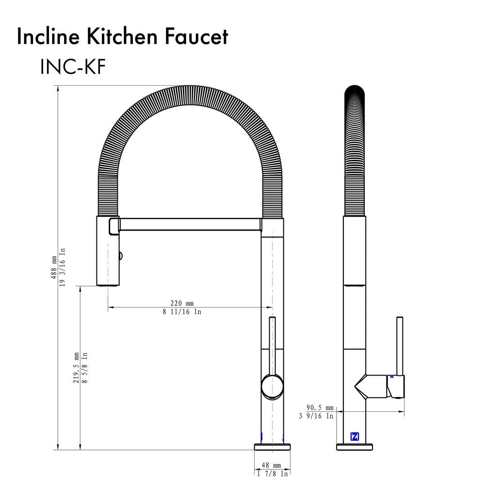 Incline Kitchen Faucet in Brushed Nickel