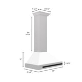 30'' Autograph Edition DuraSnow Stainless Steel Range Hood with White Matte Shell and Champagne Bronze Handle