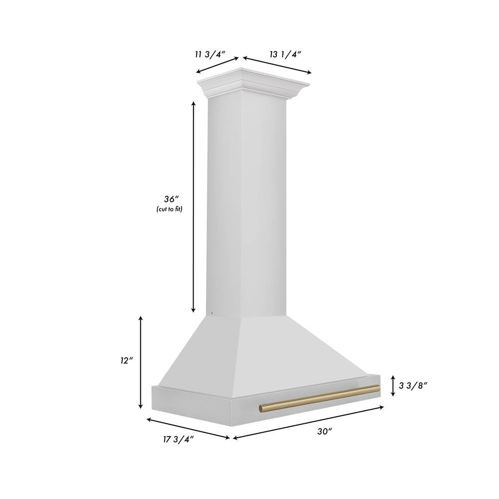 30'' Autograph Edition Stainless Steel Range Hood with Stainless Steel Shell and Champagne Bronze Accents
