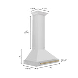 30'' Autograph Edition Stainless Steel Range Hood with Stainless Steel Shell and Champagne Bronze Accents